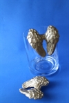 Dekorations Engle vinger Mat guld. Keramik. Længde ca. 8 cm. Brede ca. 8 cm.